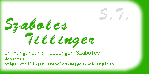 szabolcs tillinger business card